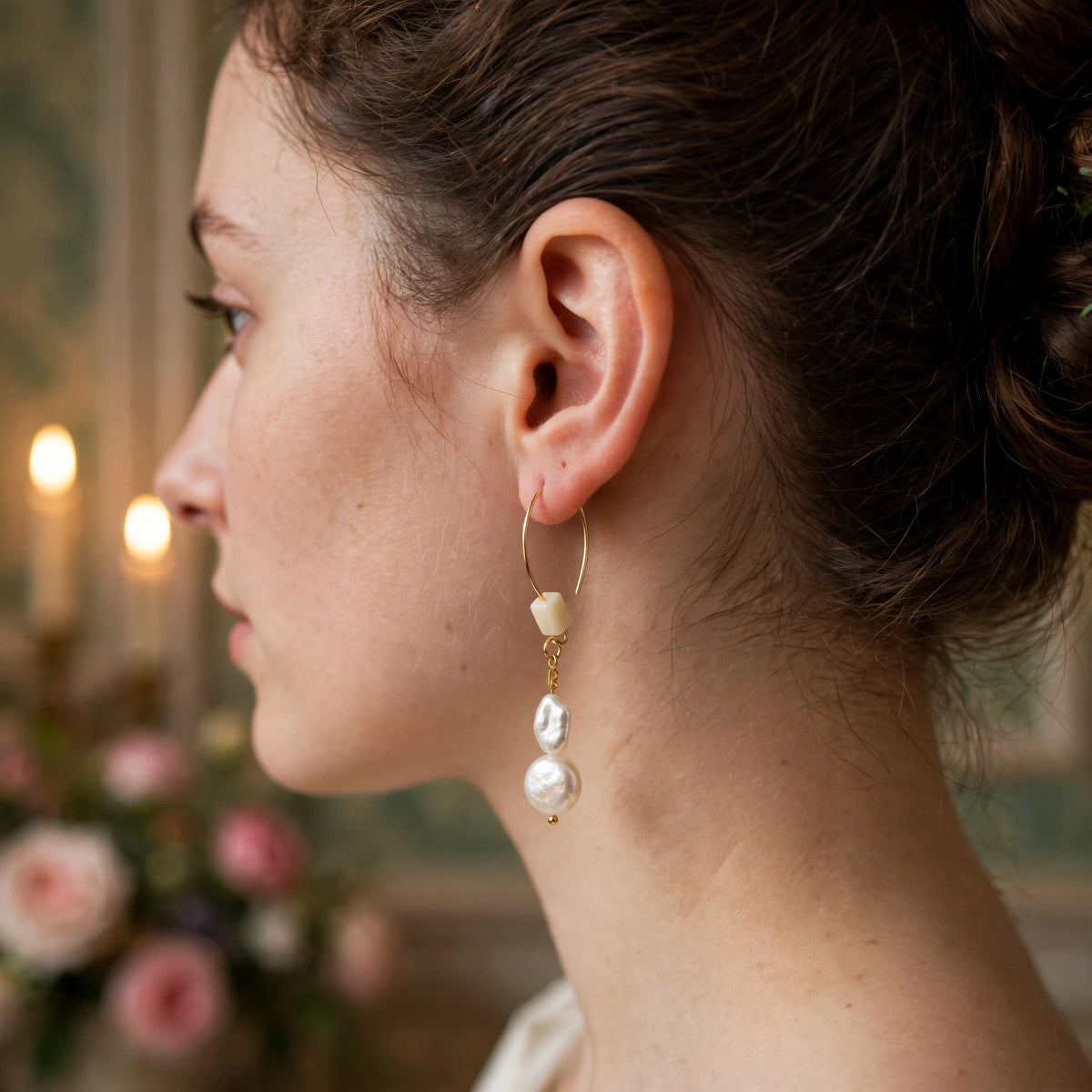 DAFNI EARRINGS worn on model