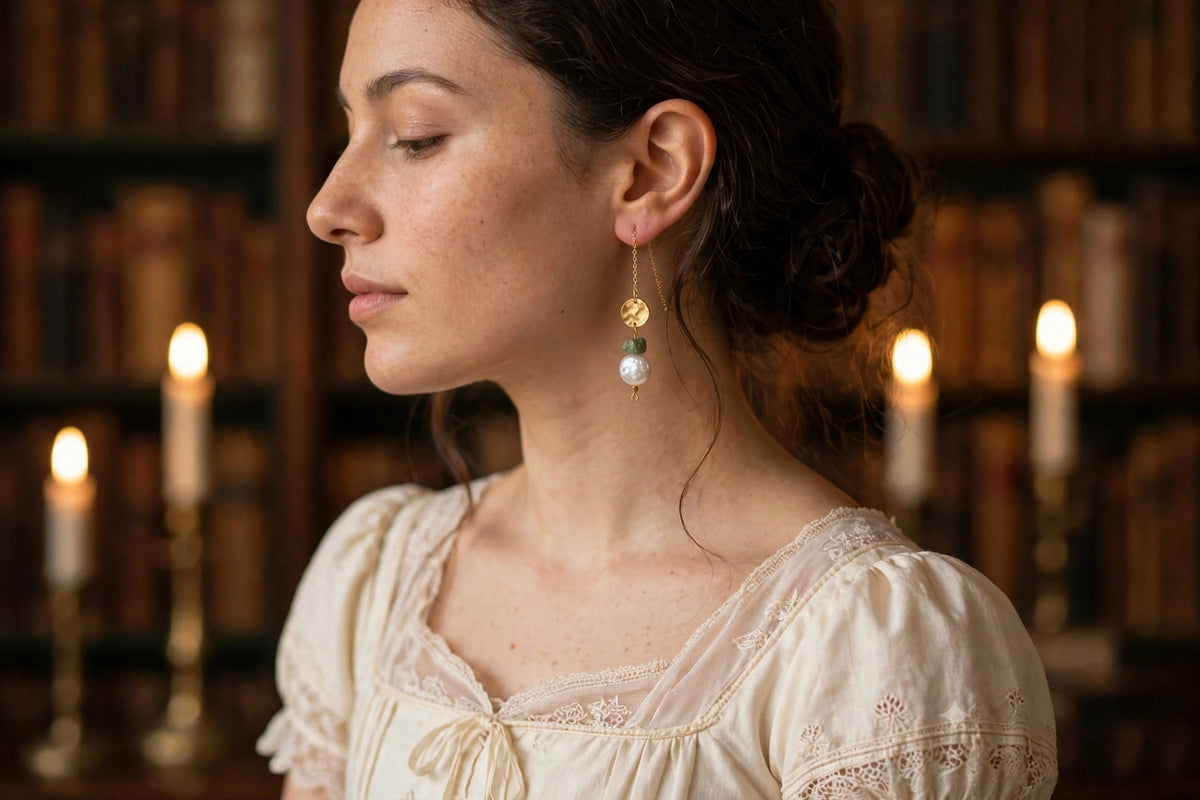 ELOISE EARRINGS worn on model