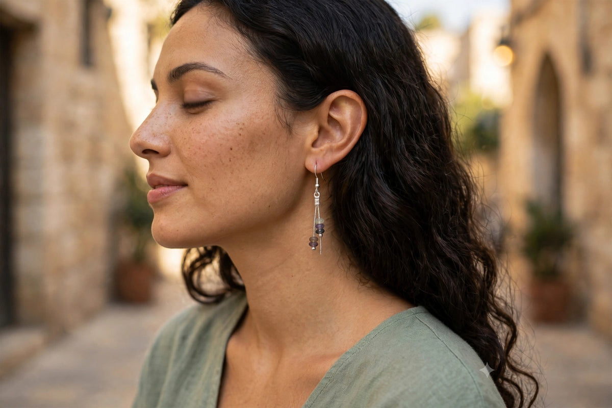 JASPER EARRINGS worn on model