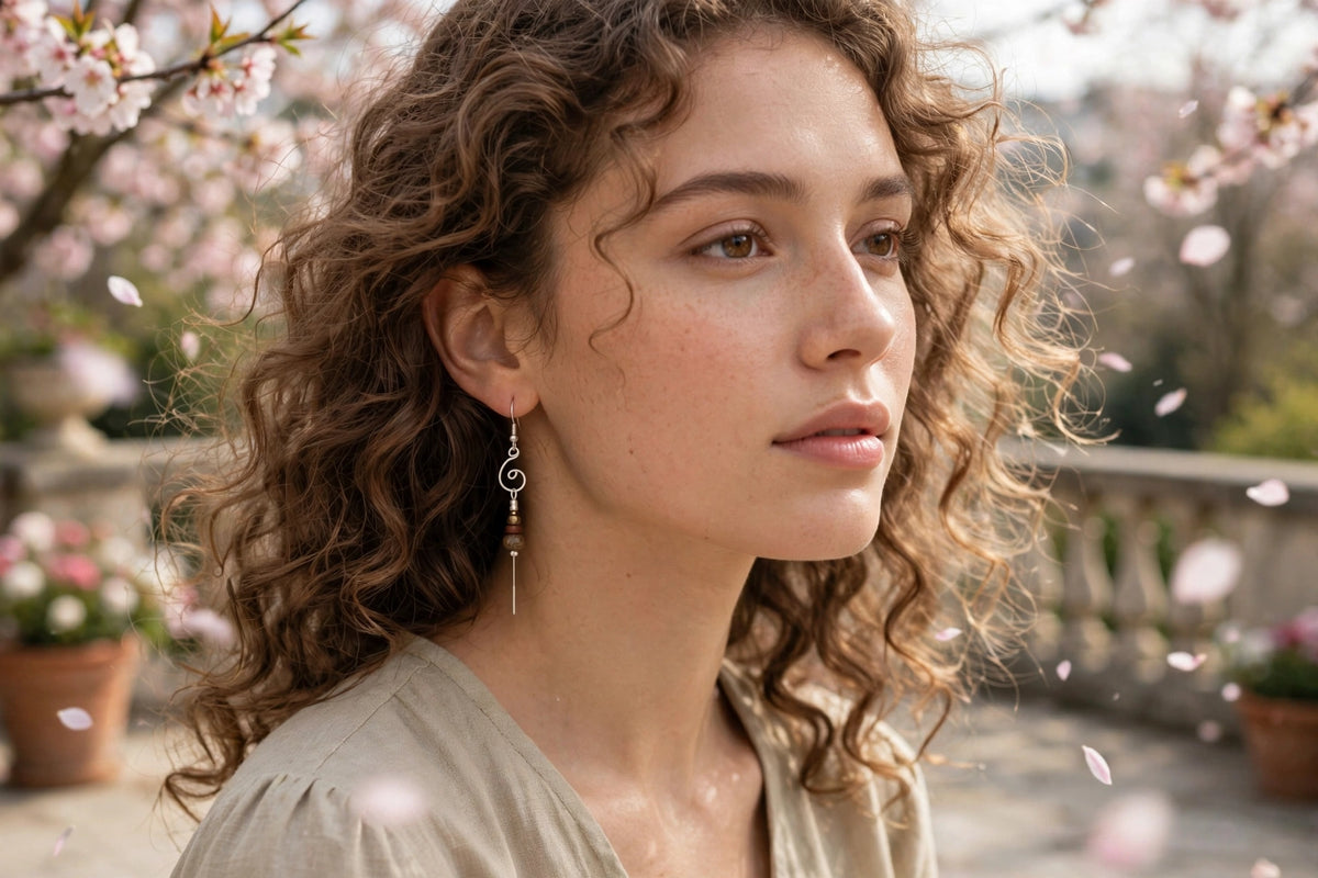 NETA EARRINGS worn on model