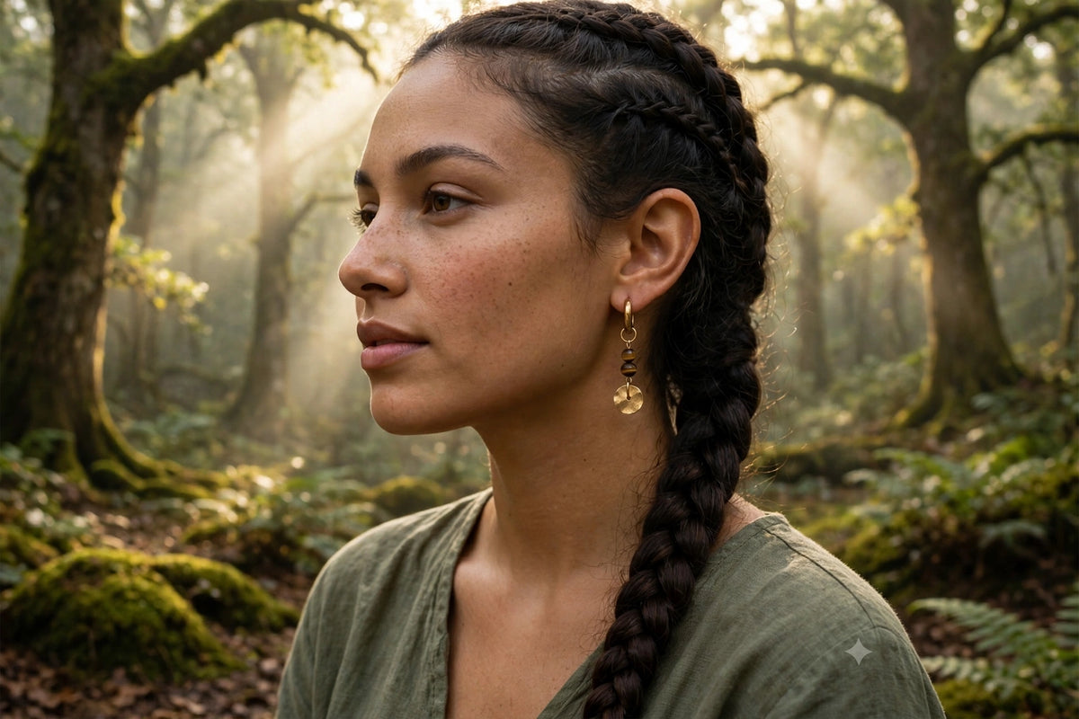 ALON EARRINGS worn on model