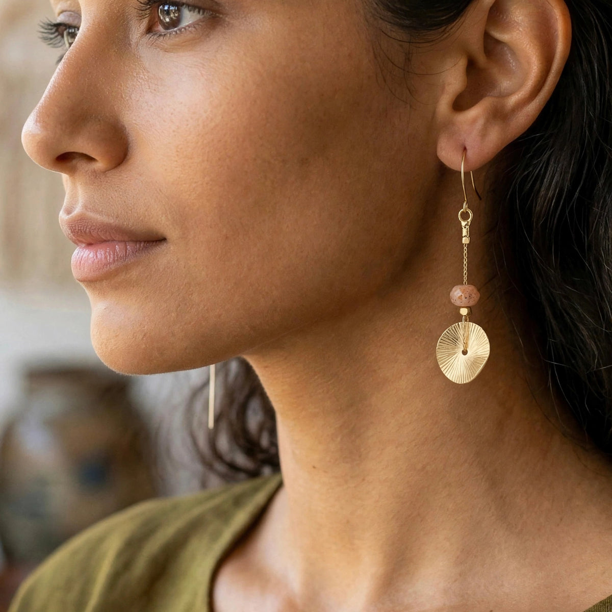 BLOOM EARRINGS worn on model