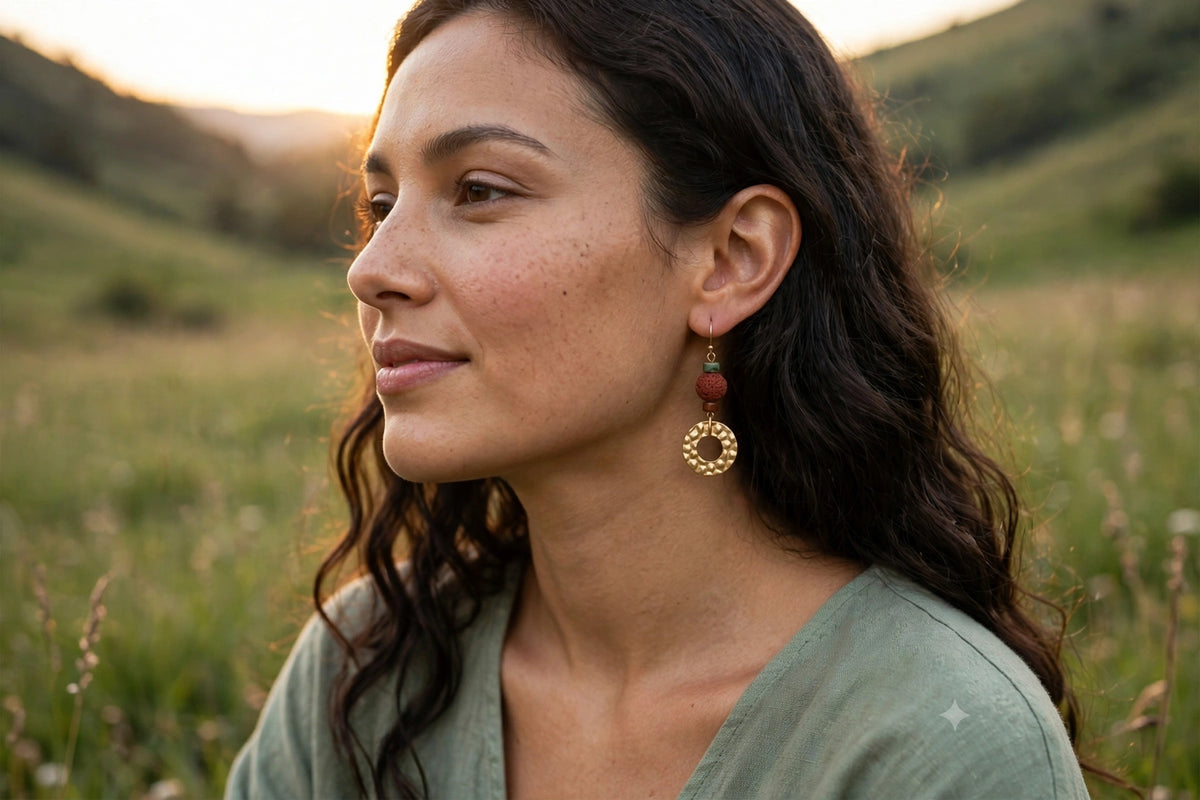 GUY EARRINGS worn on model
